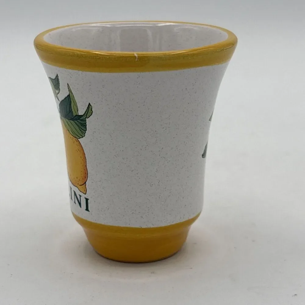 Pallini Limoncello Shot Glass Deruta Italy Pottery Barware Lemon
